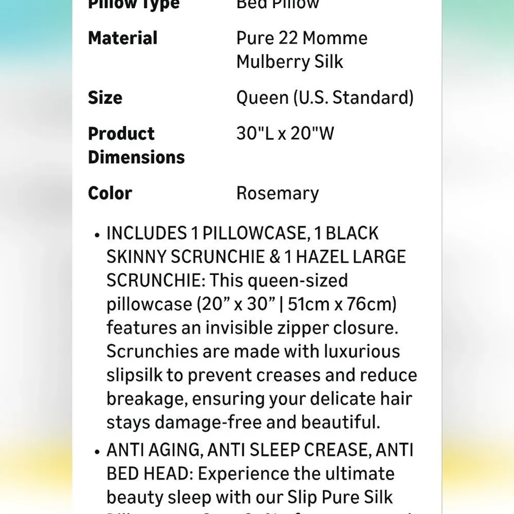 Slip Pure‎ Silk Rosemary Queen Gift Set
